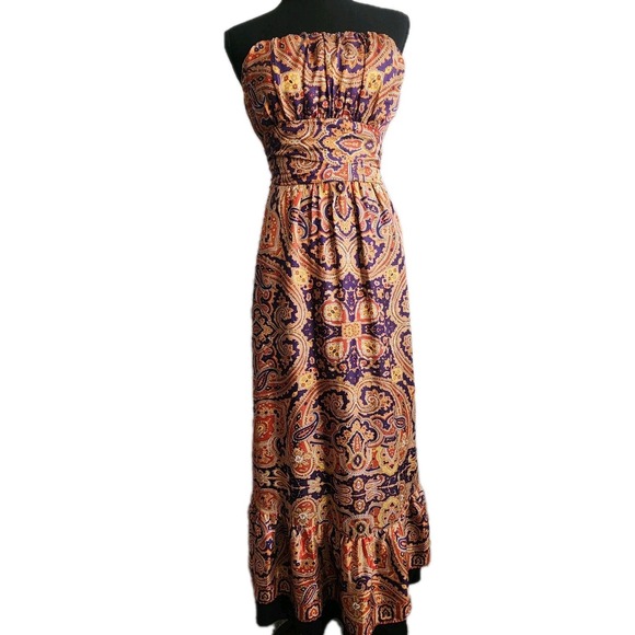 The Limited Dresses & Skirts - The Limited Boho Maxi Dress Hippie Paisley Festival 70s Flowy Tiered Floral Sz 0